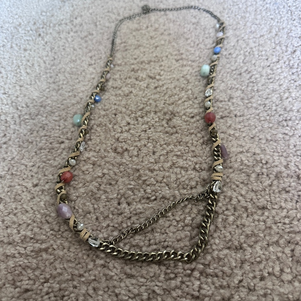LOFT Necklace with Multicolor Gem Beads